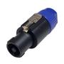Imagem de Plug Speakon Macho Conector com Trava 4 Pinos Azul e Preto