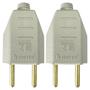 Imagem de plugue tomada 2P 2 pinos 10a 180º macho kit com 2
