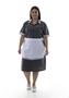 Imagem de Plus Size - Vestido em Tecido Algodão Com Avental  para  Copeira, Arrumadeira, Doméstica