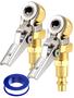 Imagem de Pneu Chuck LUMITECO, pacote com 2 unidades NPT de 1/4" com clipe para inflador de pneus