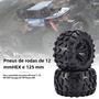 Imagem de Pneus e Rodas RC 12mm para Monster Truck - 120mm, 125mm e 130mm (4 peças)