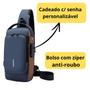 Imagem de Pochete Masculina Bag Transversal Shoulder Bolsa Unissex Com Cadeado à Prova D'água