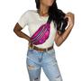 Imagem de Pochete Rosa Pink Bolsa Holográfica Metalizada Neon Feminina Festas Passeios