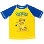 Imagem de Pokemon Pikachu Little Boys Raglan Pullover Swim Rash Guard Swim Trunks Amarelo/Marinha 5-6