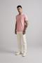 Imagem de Polo com Ziper Piquet Slim Fit - Rosa Salmão / Creme