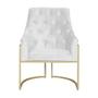 Imagem de Poltona Vick Suede Branco Base Metálica Dourada - Vallisa Decor