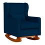 Imagem de Poltrona Amamentação Balanço Aurora Suede Azul Marinho - LM DECOR