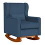 Imagem de Poltrona Amamentação Balanço Aurora Suede Azul Royal - LM DECOR