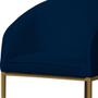 Imagem de Poltrona Banqueta Decorativa Base Metal Mia Suede Azul Marinho - LM DECOR