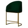 Imagem de Poltrona Banqueta Decorativa Base Metal Mia Veludo Verde - LM DECOR