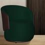 Imagem de Poltrona Beatriz Com Composê material sintético Marrom Suede Verde - Vallisa Decor