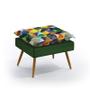Imagem de Poltrona Beta com Puff Lunar Sued Estampado Colorido com Verde Aradecor