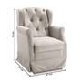 Imagem de Poltrona Cadeira de Amamentação Balanço e Puff Ternura Veludo Bege Marfim Star Confort