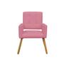 Imagem de Poltrona Cadeira Decorativa Camila Pés Palito Sala de Estar Suede Rosa Barbie - INCASA DECOR