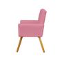 Imagem de Poltrona Cadeira Decorativa Camila Pés Palito Sala de Estar Suede Rosa Barbie - INCASA DECOR