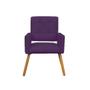 Imagem de Poltrona Cadeira Decorativa Camila Pés Palito Sala de Estar Suede Roxo - INCASA DECOR