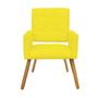 Imagem de Poltrona Cadeira Decorativa  Hit Pé Palito Sala de Estar Recepção Escritório Tecido Sintético Amarelo - KDAcanto Móveis