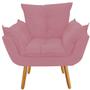 Imagem de Poltrona Cadeira Decorativa  Opala Sala de Estar Recepção Consultório Escritório Suede Rosê - Damaffê Móveis
