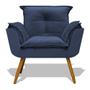 Imagem de Poltrona Cadeira Decorativa Opala - Suede Azul Marinho