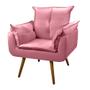 Imagem de Poltrona Cadeira Decorativa Opala Suede Rosa Pés Palito Para Recepção Sala De Estar Consultório Escritório Quarto