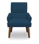 Imagem de Poltrona Cadeira Decorativa Sala de Jantar Itália Suede Azul Marinho - MeularDecor