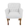 Imagem de Poltrona Cadeira Estofada Botões de Strass Para Sala de Visitas Anitta Suede Branco LM DECOR