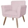 Imagem de Poltrona Cadeira Isabella Decorativa Estofada Pés Palito Suede Rosa Bebe - INCASA DECOR