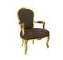 Imagem de Poltrona Cadeira Luiz XV Folha Ouro Tecido Nobre Luxo
