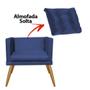 Imagem de Poltrona Cadeira Milena Confort Com almofada Sala Recepção Escritório Pé Madeira Suede Azul Marinho - DAMAFFÊ MÓVEIS