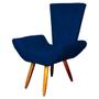 Imagem de Poltrona Cadeira Sofá Maisa Decorativa Consultório Quarto Sala Suede Azul Marinho - LM DECOR