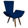 Imagem de Poltrona Cadeira Sofá Maisa Decorativa Consultório Quarto Sala Suede Azul Marinho - LM DECOR