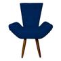 Imagem de Poltrona Cadeira Sofá Maisa Decorativa Consultório Quarto Sala Suede Azul Marinho - LM DECOR