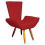 Imagem de Poltrona Cadeira Sofá Maisa Decorativa Consultório Quarto Sala Suede Vermelho - LM DECOR