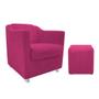 Imagem de Poltrona Cadeira Tila e Puff Sala Suede Pink