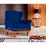 Imagem de Poltrona Chesterfield Berger Aurora Via Encanto Linho Azul