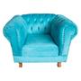 Imagem de Poltrona Chesterfield Duque Suede Azul Turquesa Para Sala, Tv, Estar, Recepção , decoração