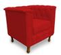 Imagem de Poltrona Chesterfield Retro Capitonê Suede Vermelho - Casa & Estofados