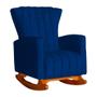 Imagem de Poltrona Com Balanço E Puff Melinda Suede Azul Marinho Mz Decor