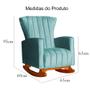 Imagem de Poltrona Com Balanço E Puff Melinda Veludo Azul Tiffany Mz Decor