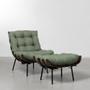 Imagem de Poltrona com Puff Costela Dark - Verde
