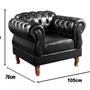 Imagem de Poltrona com Puff Duquesa Decorativo Chesterfield Capitonê Preto