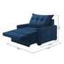 Imagem de Poltrona Confortável Retrátil e Reclinável 85cm Dubai Veludo Azul Marinho