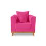 Imagem de Poltrona Confortavel Viena Com Almofadas Decorativa Suede Pink - Madeira Prima Deccor