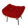 Imagem de Poltrona Costela com Puff Suede Vermelho - Vallisa Decor