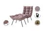 Imagem de Poltrona Costela Decorativa Com Puff Em Suede Rose - Home Mobily