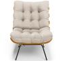 Imagem de Poltrona Costela L02 com Puff Sala de Estar Linho Cru  - Lyam Decor