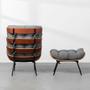 Imagem de Poltrona Costela Slim Alta com Puff - Trellis Grafite