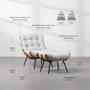 Imagem de Poltrona Costela Slim com Puff - Trellis Grafite