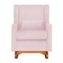 Imagem de Poltrona de Amamentação Balanço Aurora Suede Rosa Bebê - Belliv Decor