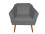 Imagem de Poltrona Decorativa Agatha Suede Cinza Pés Madeira Ms Decor
